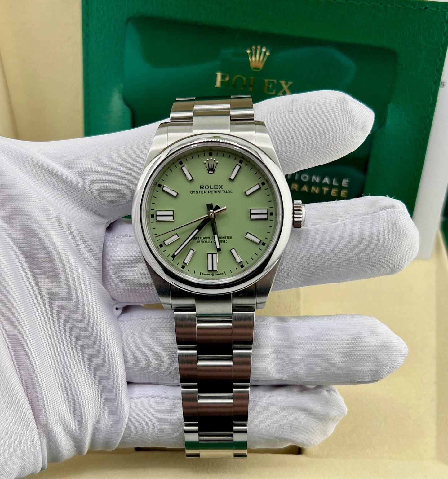 Rolex Oyster Perpetual Pistacchio Dial (2025) 41mm