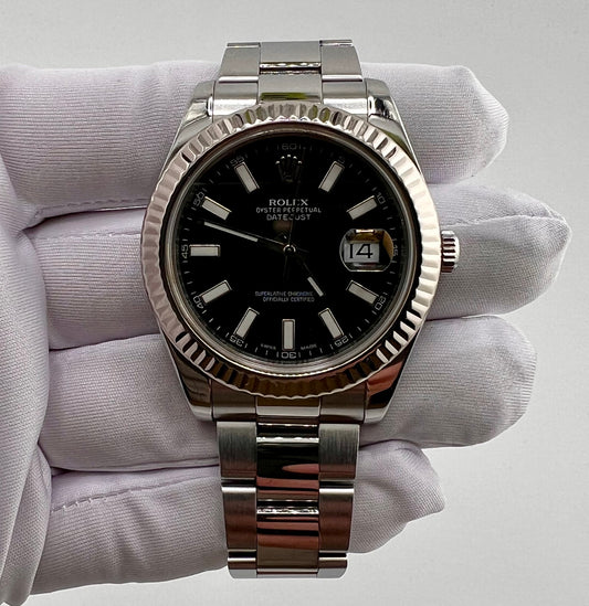 Rolex Datejust II 116334 Black Dial 41mm Oyster only watch No Box No Paper