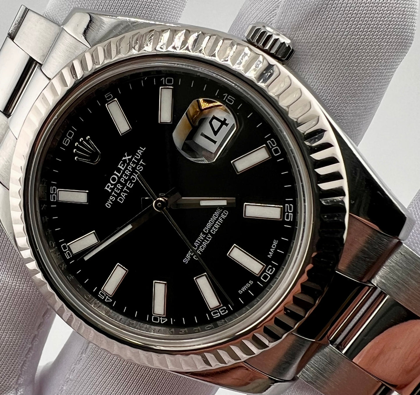 Rolex Datejust II 116334 Black Dial 41mm Oyster only watch No Box No Paper