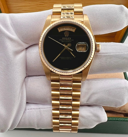 Rolex Day-Date 36mm 18038 Onyx Dial only watch 1983