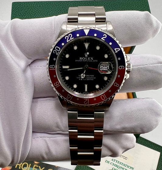 Rolex GMT-Master I 16700 ''Swiss'' only ''Pepsi'' 1999 + Service 2016 full set (HK)