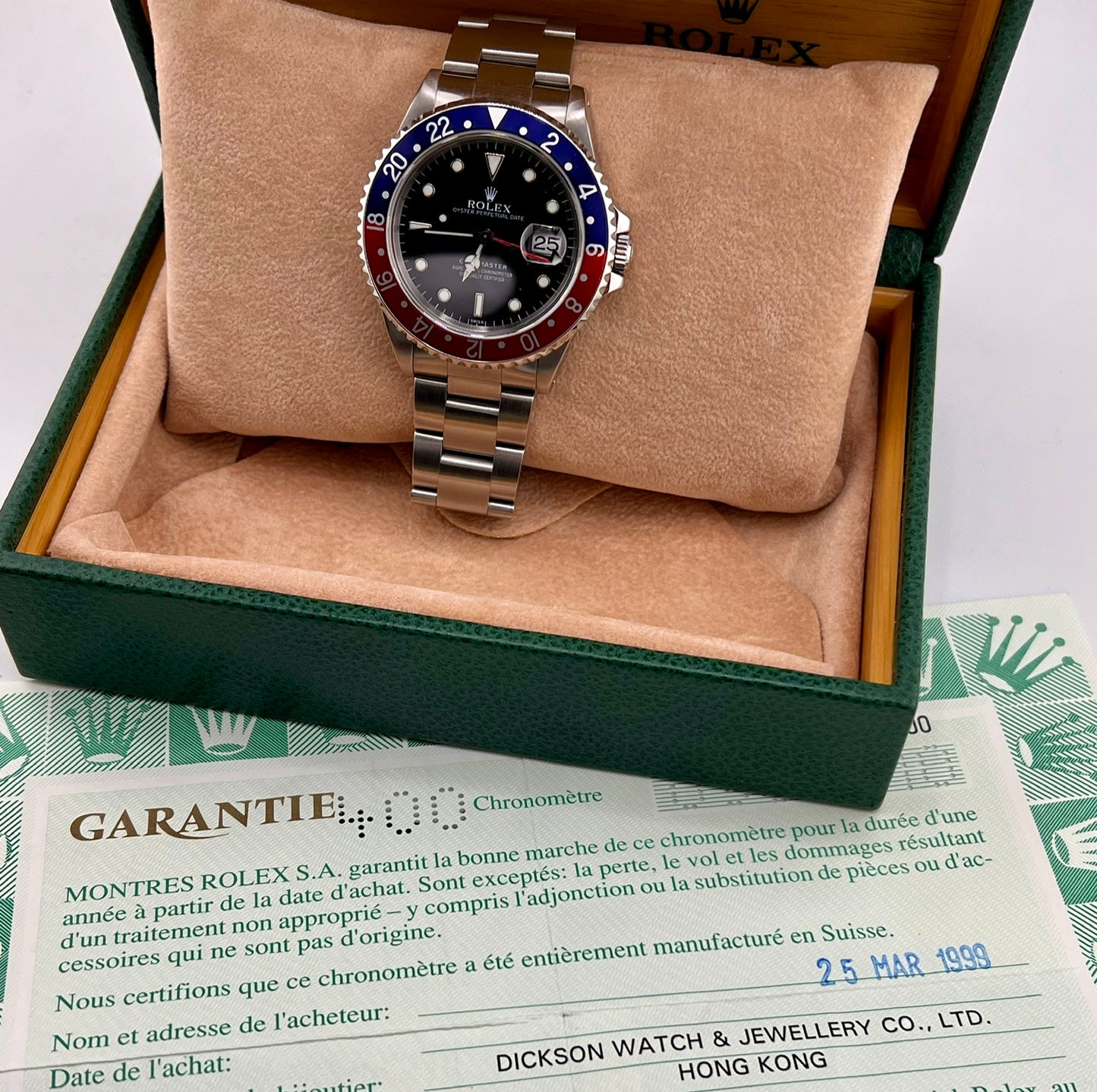Rolex GMT-Master I 16700 ''Swiss'' only ''Pepsi'' 1999 + Service 2016 full set (HK)