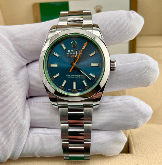 Rolex Milgauss 116400GV Blue Dial 2016 40mm Full Set