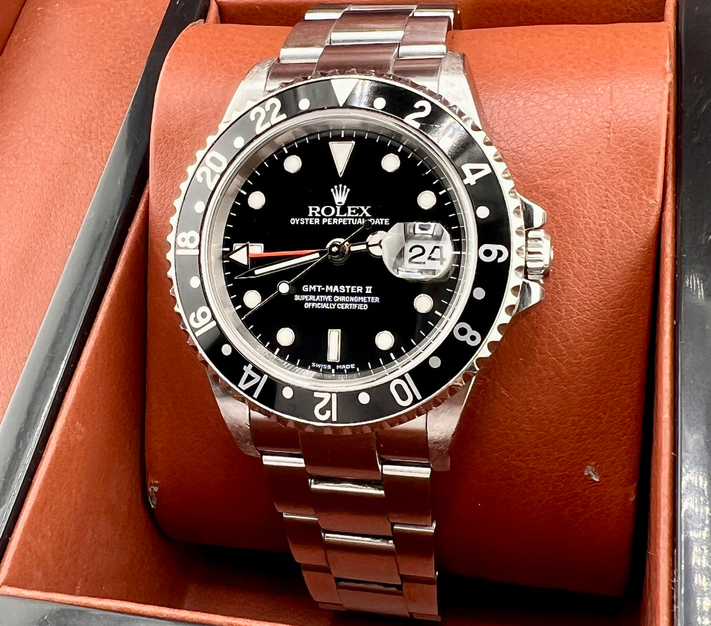 Rolex GMT-Master II 16710 Black insert 2005 SEL NO HOLES only watch