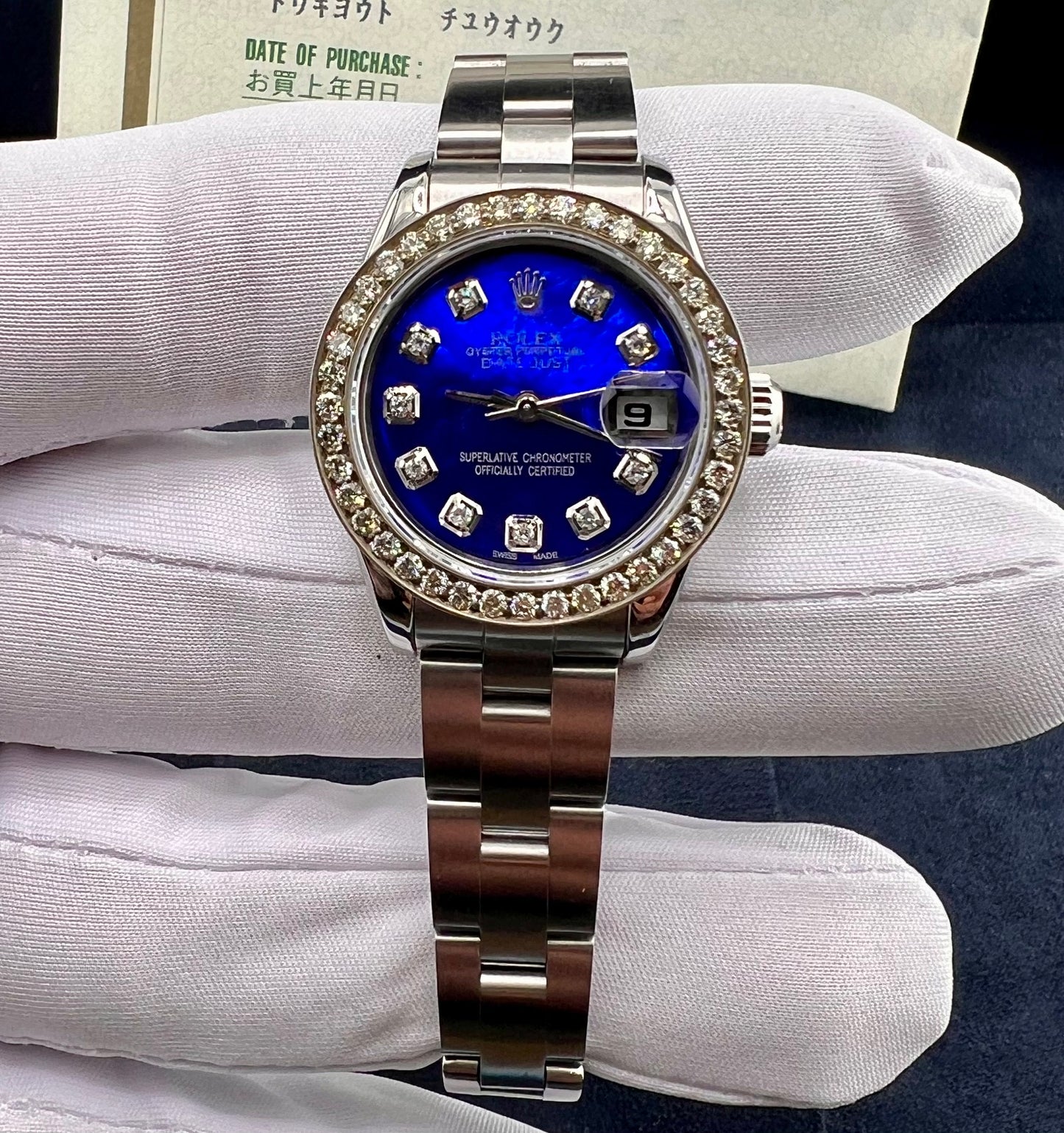 Rolex Lady-Datejust 26mm 79160 Paper rolex 2003 Custom diamond