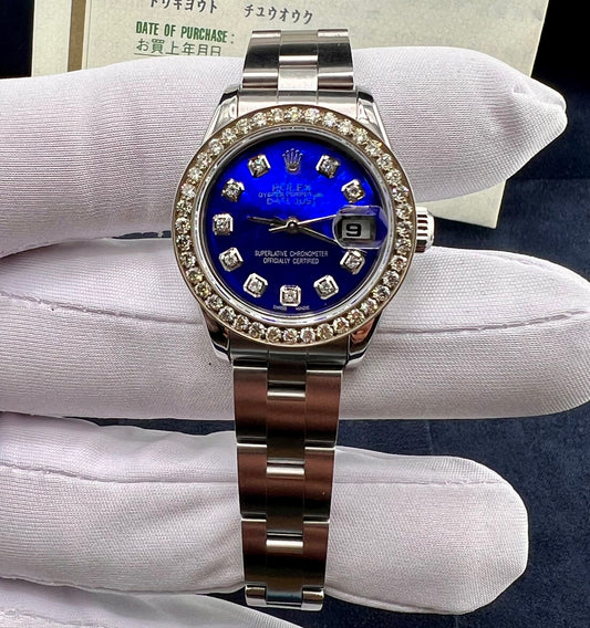 Rolex Lady-Datejust 26mm 79160 Paper rolex 2003 Custom diamond