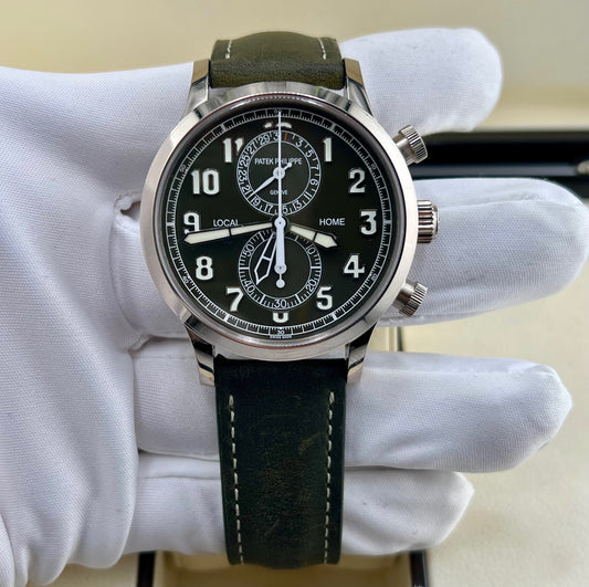 Patek Philippe Calatrava Pilot Travel Time Chronograph 5924G Green Dial 2025