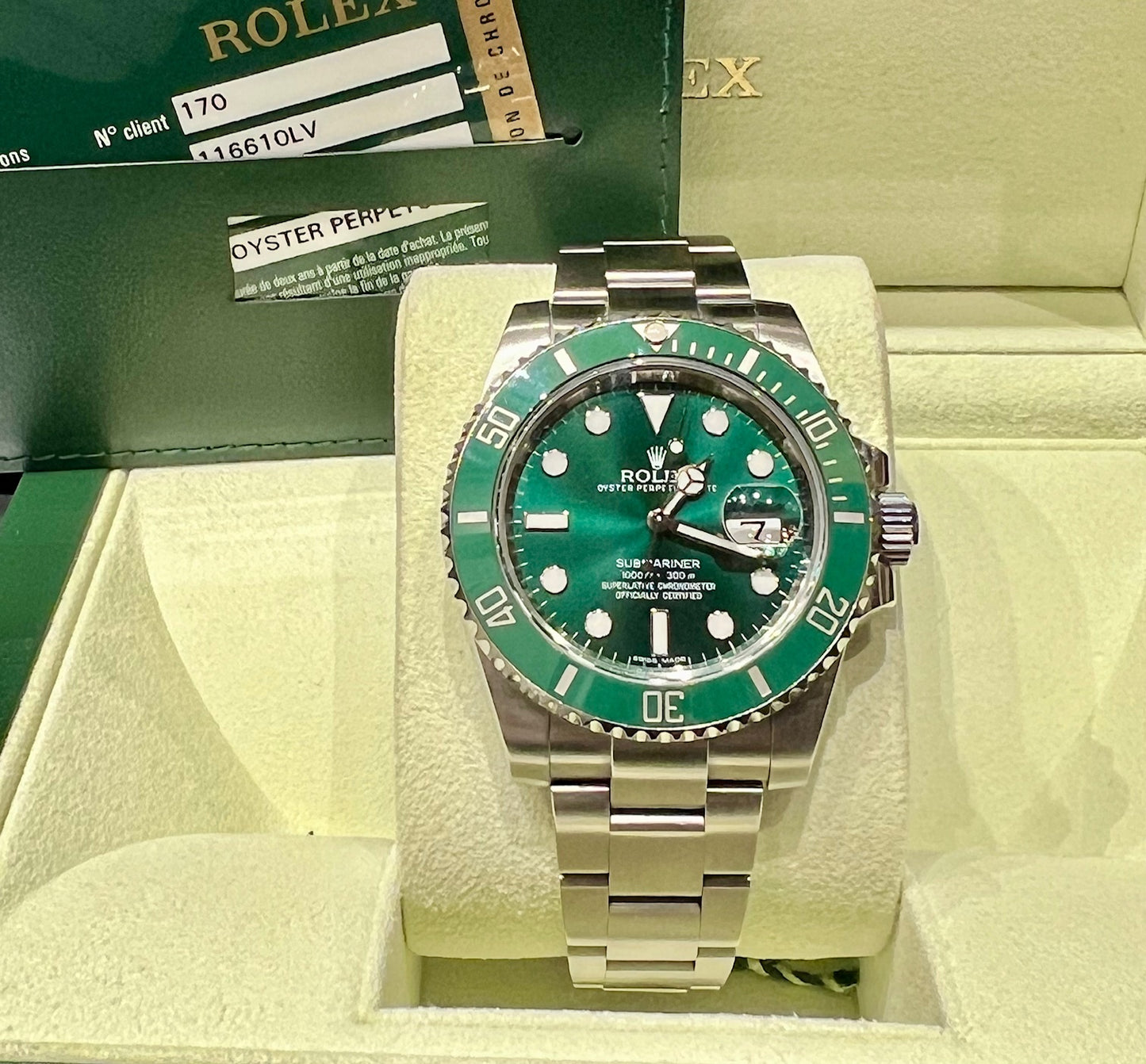 Rolex Submariner Date 116610LV ''HULK'' 2011 Full Set ITA