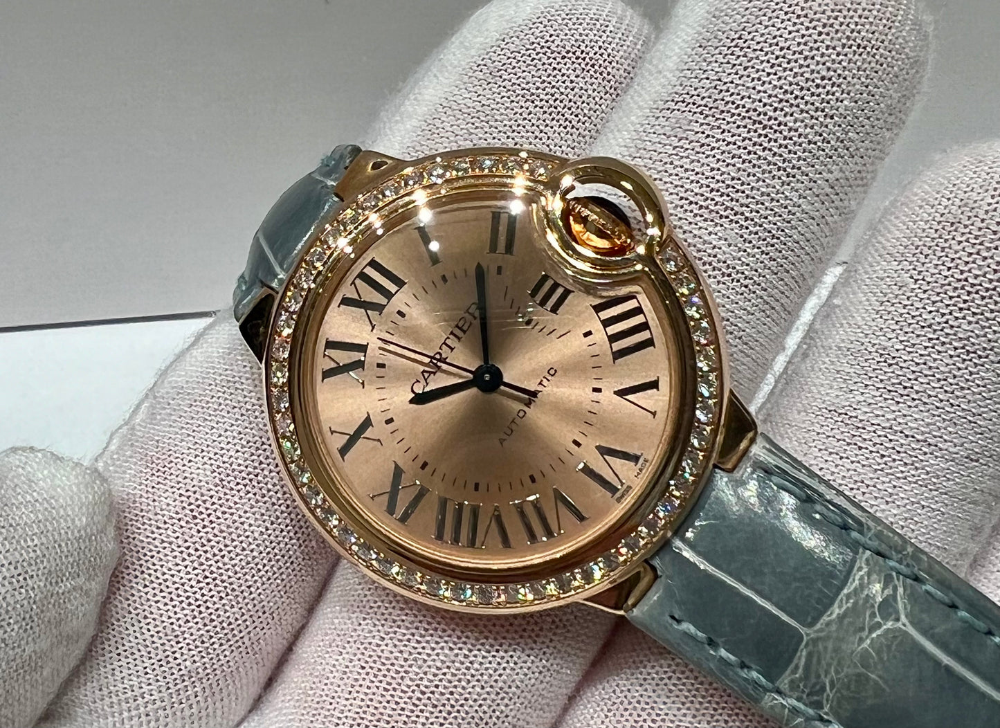 Cartier Ballon Bleu 33mm Diamond Watch NEW