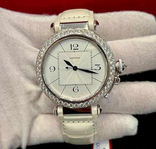 Cartier Pasha 2765 NOS 42mm White Gold Diamond Bezel factory
