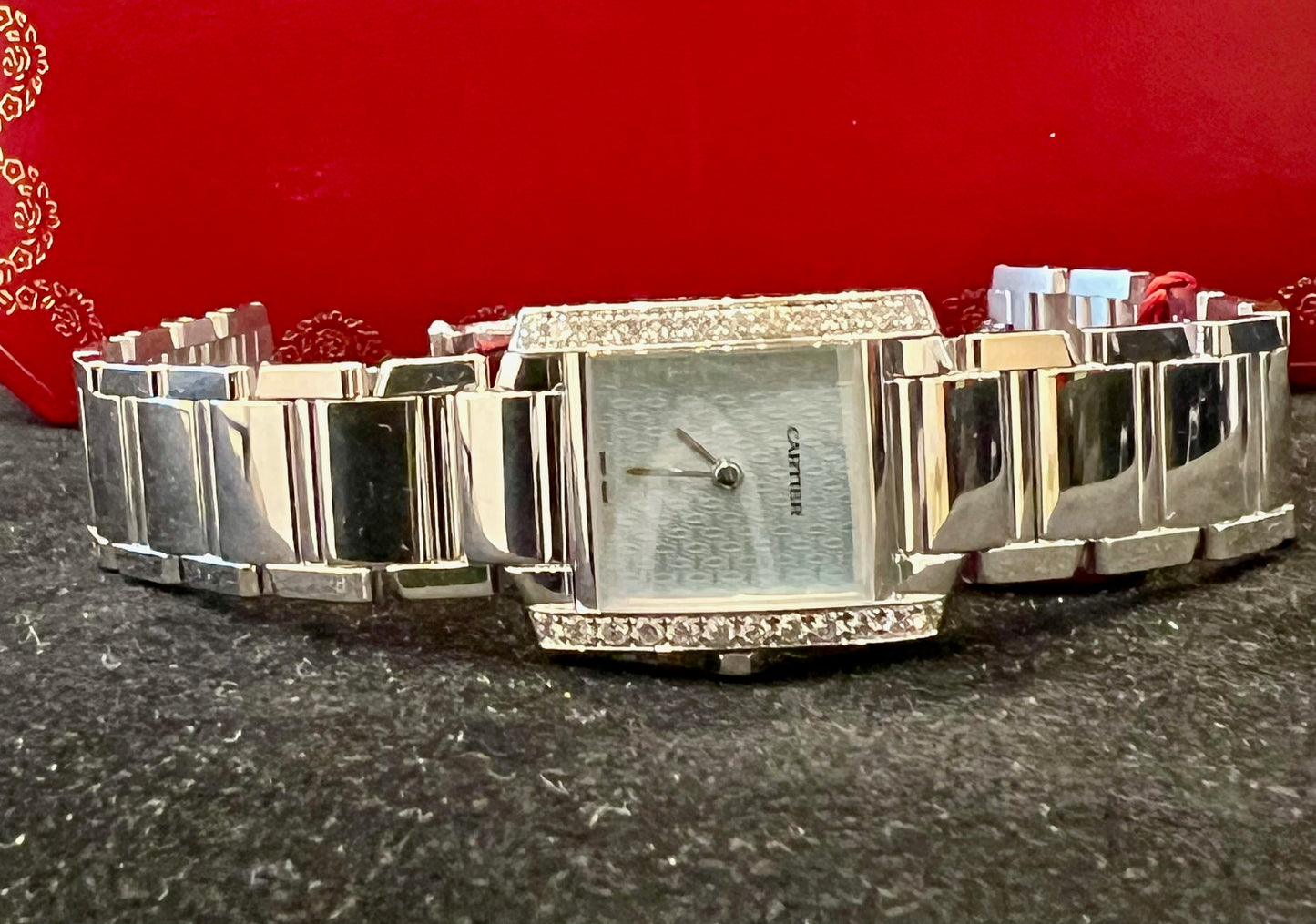 Cartier Tank Francaise 18k lady 20mm 2403 NOS diamond bezel