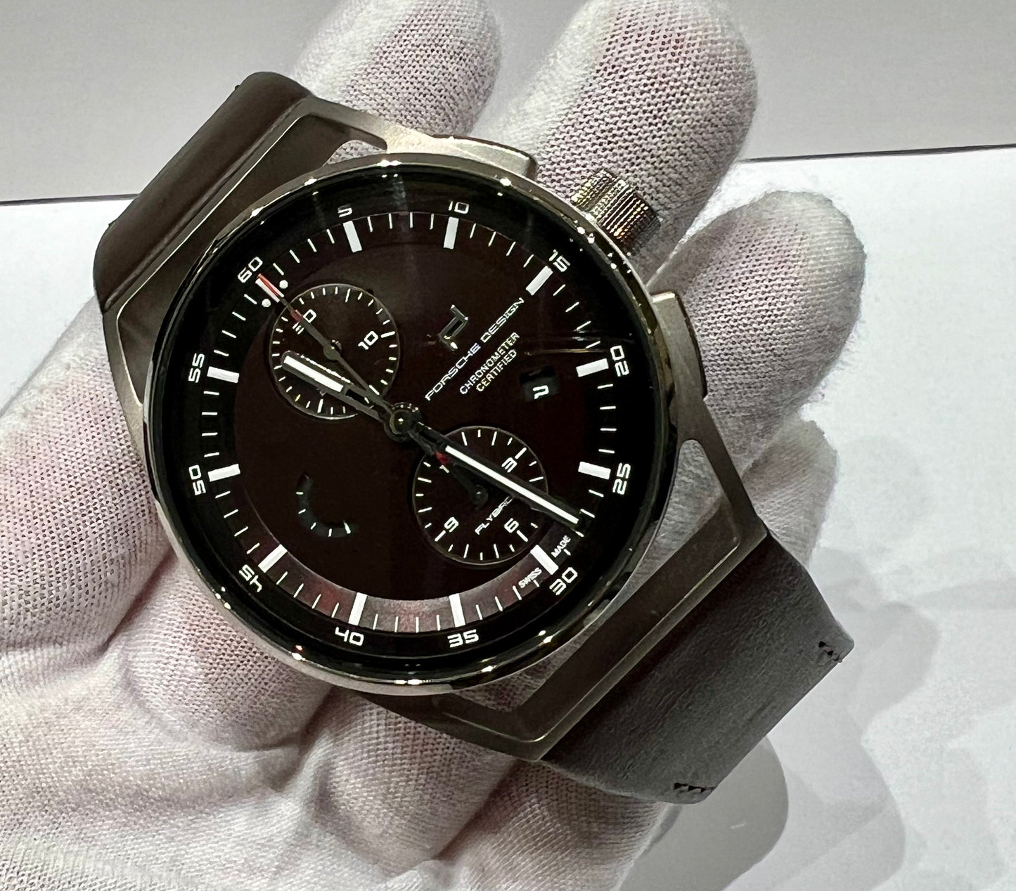 Porsche Design 1919 Chronotimer Flyback Brown Leather Chronometer NEW