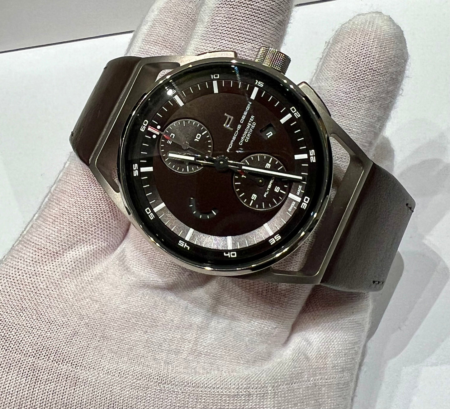 Porsche Design 1919 Chronotimer Flyback Brown Leather Chronometer NEW