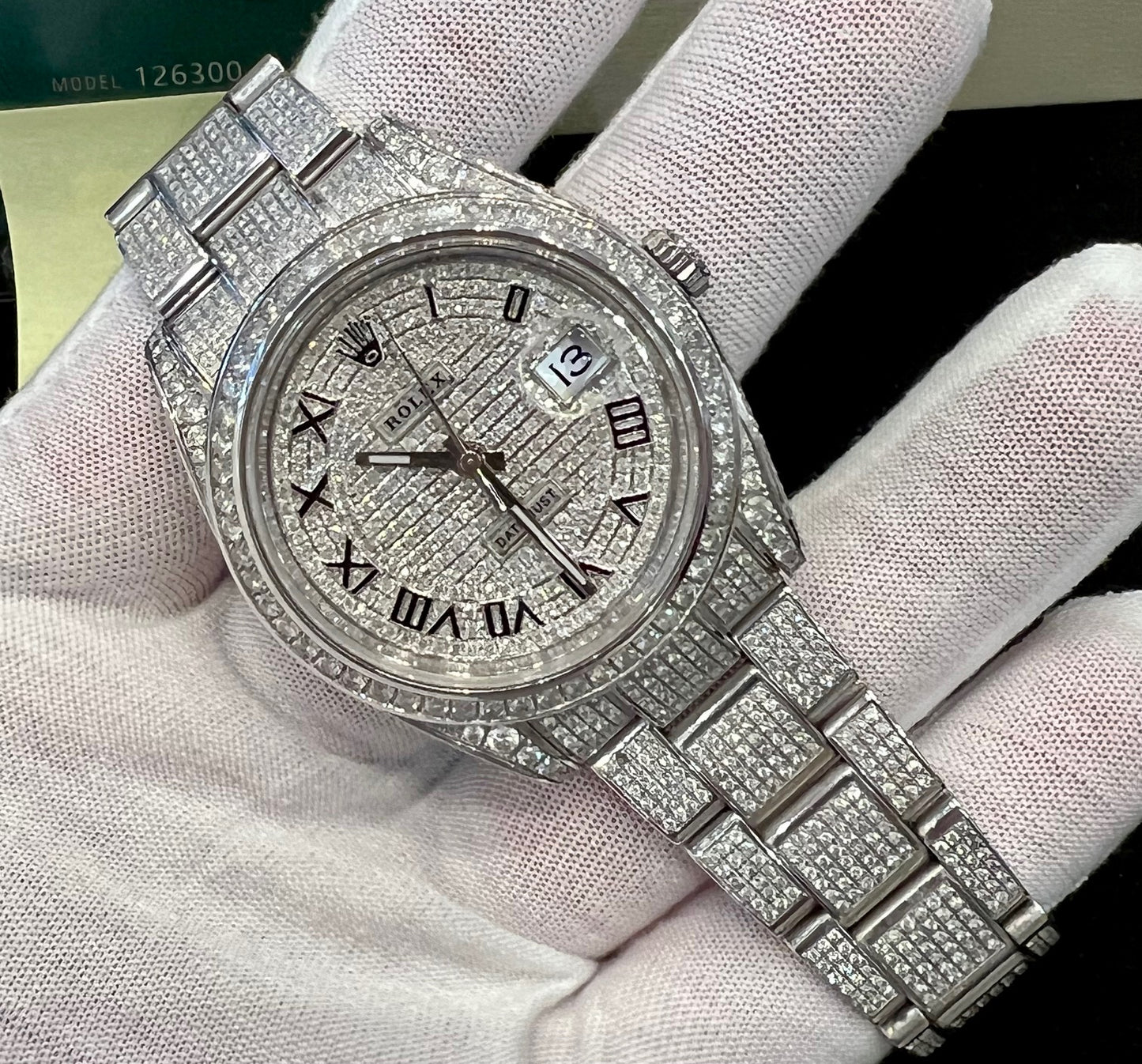 Rolex Datejust 126300 41mm Custom full diamond 2023