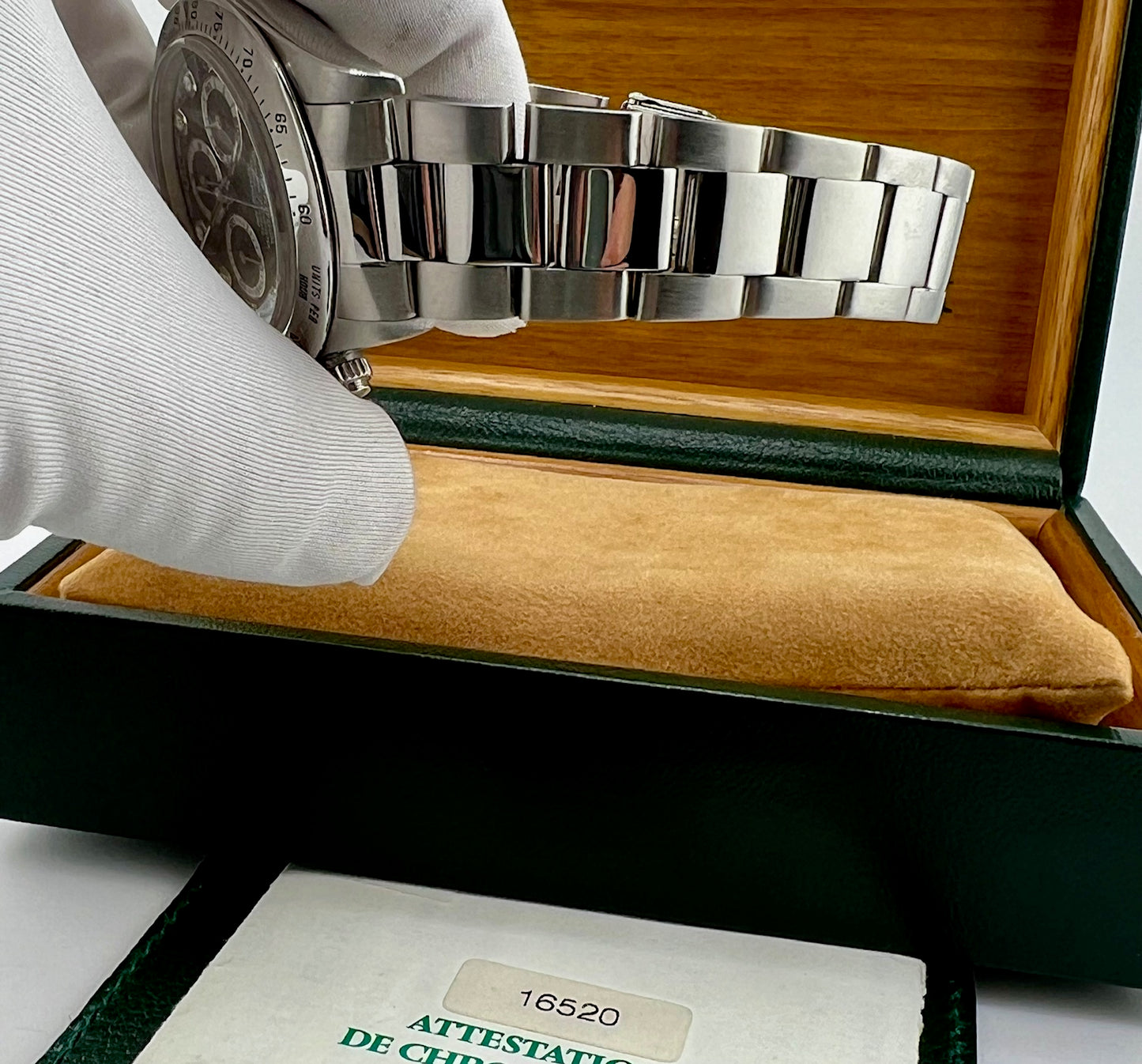 Rolex Daytona Zenith 16520 Black Diamond Index (16519) Box&Paper