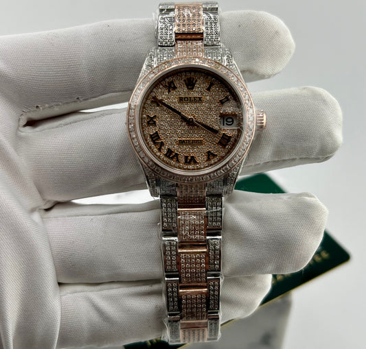Rolex Datejust 217281 custom diamond 31mm pavè diamond