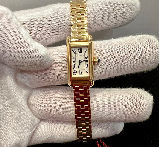 Cartier Tank Americaine Mini 1380 a Full Gold NOS