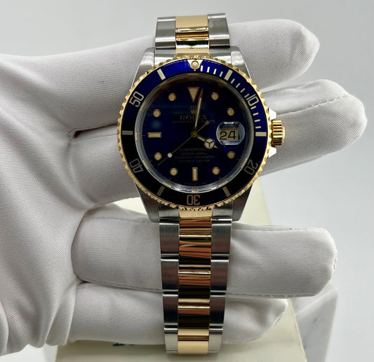 Rolex Submariner Date 16613 Blue Dial 1990 USA No Box