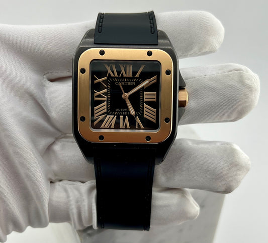 Cartier Santos 100 Xl 2656 Rose Gold 2009 Paper No Box cartier