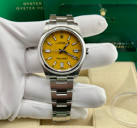 Rolex Oyster Perpetual 41mm 124300 Yellow Dial 2021