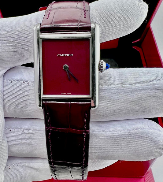 Cartier Tank Must De WSTA0054 Bordeaux Dial 2022 33.7X25.5mm
