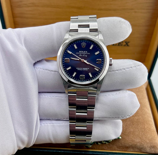 Rolex Air-King 14000 34mm Blue Dial Full Set ITA Service 2023 Rolex