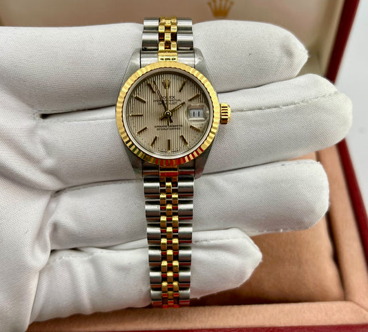 Rolex Lady-Datejust 69173 Linen Dial 1993 Full Set like new