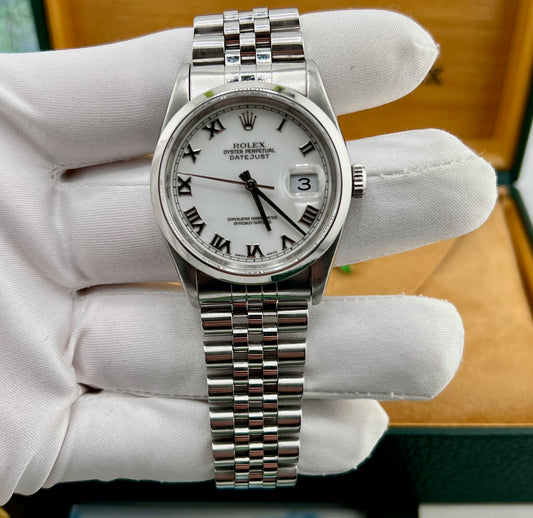 Rolex Datejust 36mm 16200 White Dial Jubilèe 1997 full set
