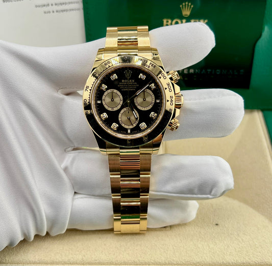 Rolex Cosmograph Daytona Black Dial Diamond Index 2024 full set
