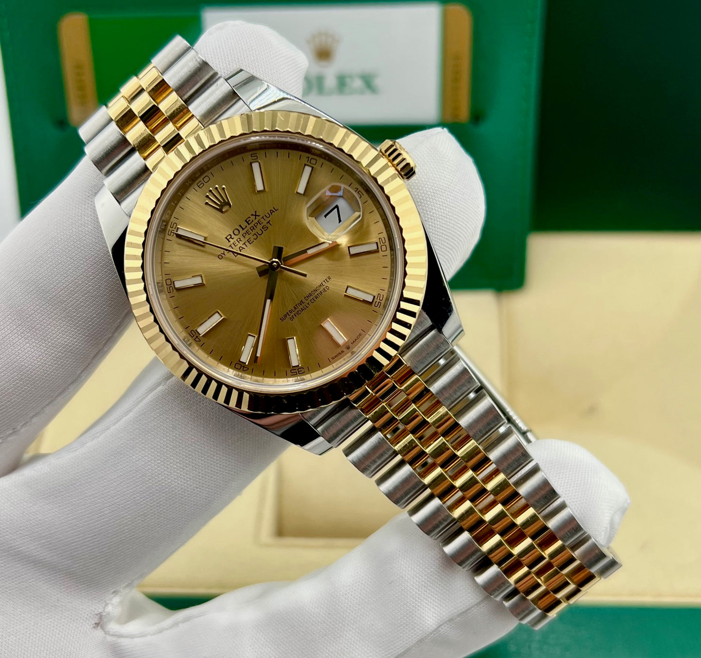 Rolex Datejust 41mm 126333 Champagne Dial Jubilèe 2020 Full Set