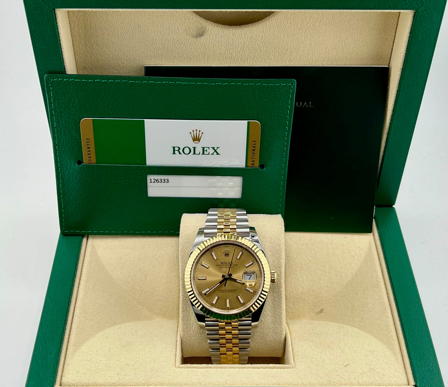 Rolex Datejust 41mm 126333 Champagne Dial Jubilèe 2020 Full Set