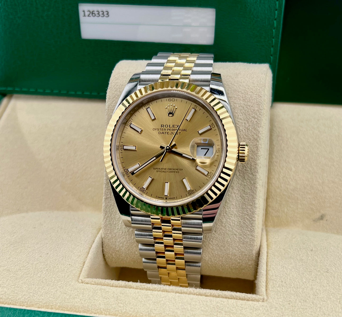 Rolex Datejust 41mm 126333 Champagne Dial Jubilèe 2020 Full Set