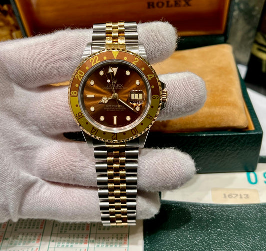 Rolex GMT-Master II 16713 Eye Of The Tiger Jubilèe Full Set Top Condition 1990