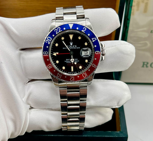 Rolex GMT-Master 16750 Full Set 1986 pepsi