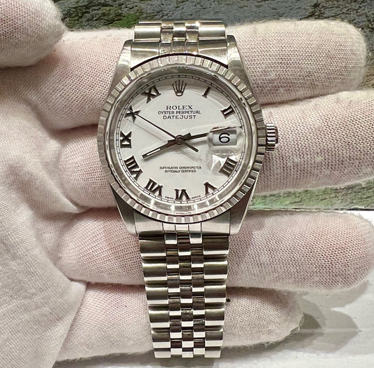 Rolex Datejust 36mm 16220 White Dial Jubilèe 1998 only watch