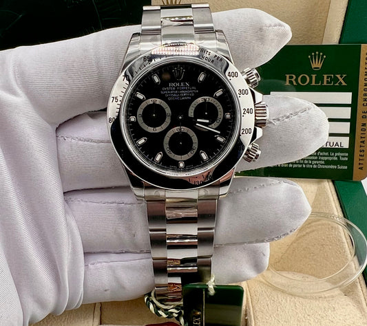 Rolex Daytona 116520 Black Dial 40mm 2010 Stickers ''Hong Kong''