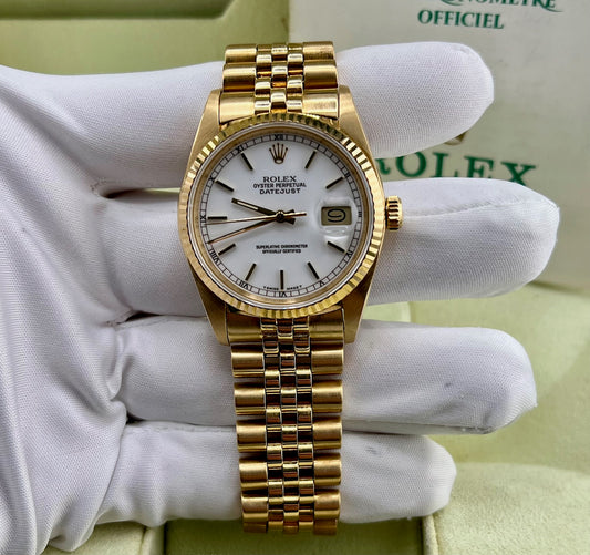 Rolex Datejust 36mm 16018 Whte Dial 1990 Jiubilèe
