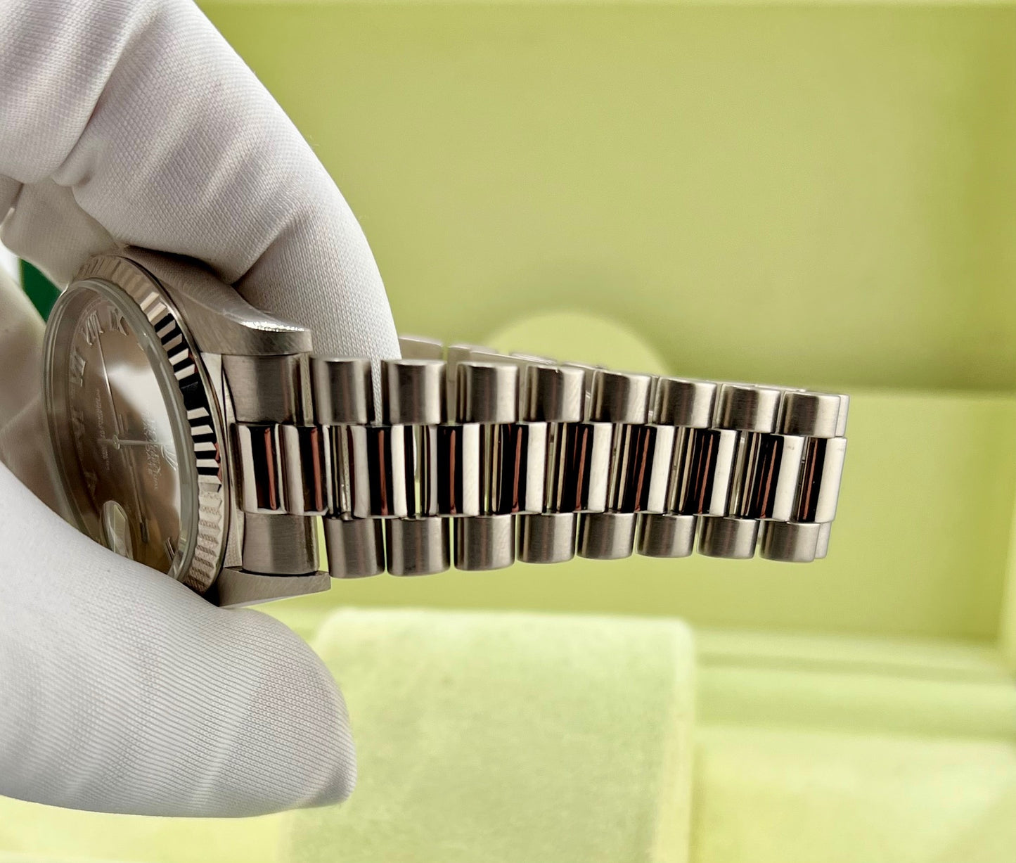 Rolex Day-Date 36mm 18239 White Gold Bronze Dial 1998
