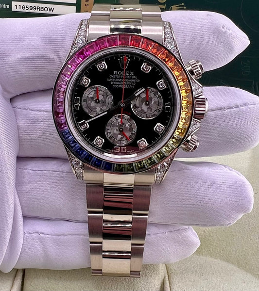 Rolex Daytona Rainbow 116599RBOW 2012 White Gold Like New (Portogallo) full set