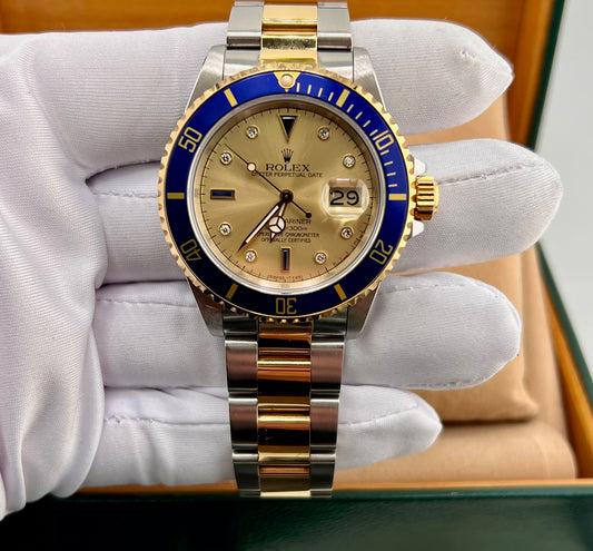 Rolex Submariner Date 16613 Sultan Dial top condition 1989 full set