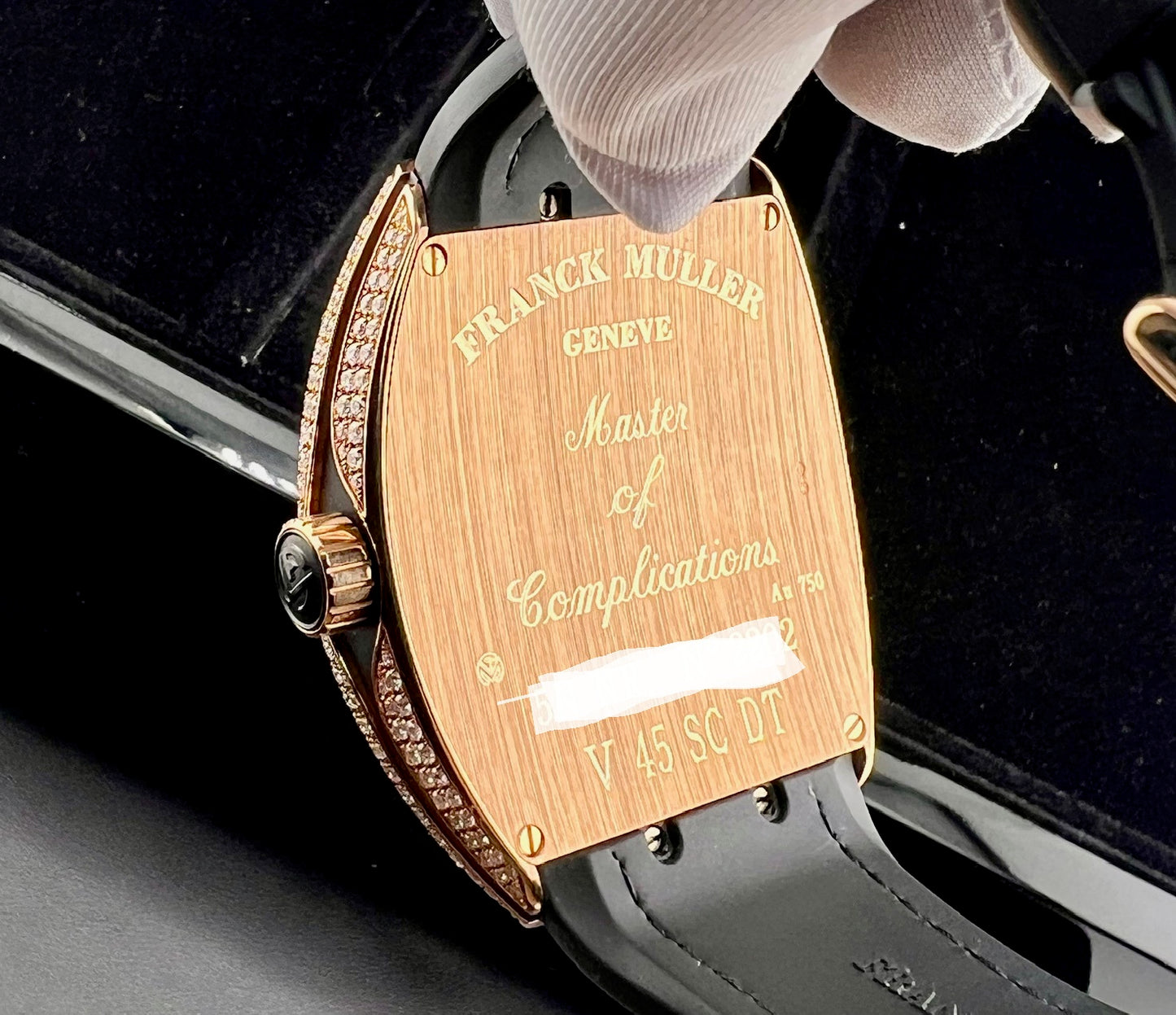 Franck Muller V 45 Sc Dt Vanguard rose gold paveè diamond factory limited edition