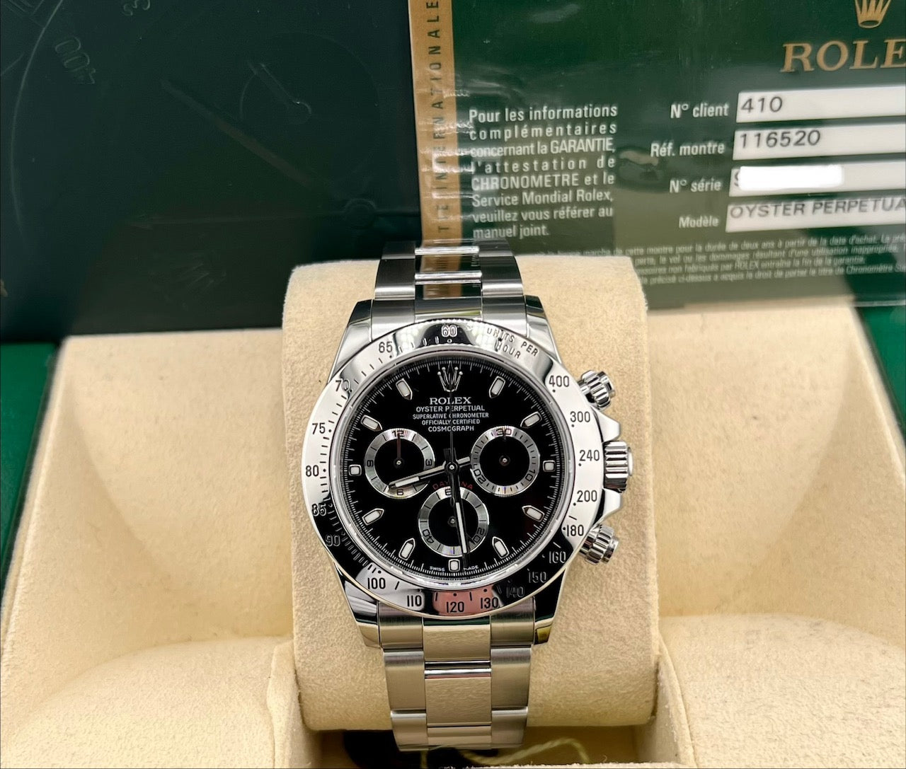 Rolex Daytona 116520 RRR Full Set 2010 Black Dial CH