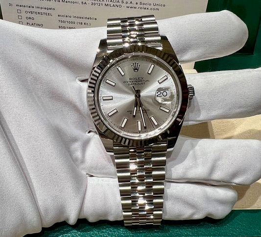 Rolex Datejust 41mm 126334 Silver Dial 2023 Jubilèe Stickers