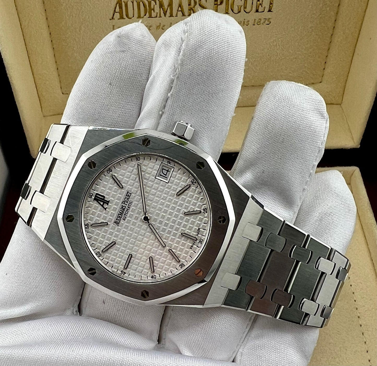 Audemars Piguet Royal Oak Jumbo 15202ST White Dial Full set 2006