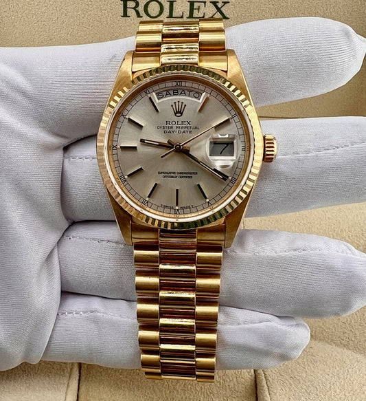 Rolex Day-Date 36mm 18038 Silver Dial 1986 No Paper Rolex President