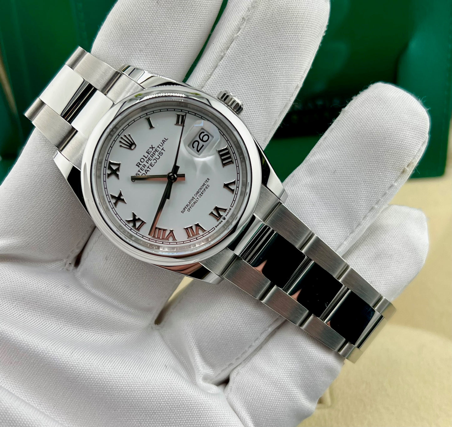 Rolex Datejust 36mm 126200 White Dial Roman Index 2021 Like New