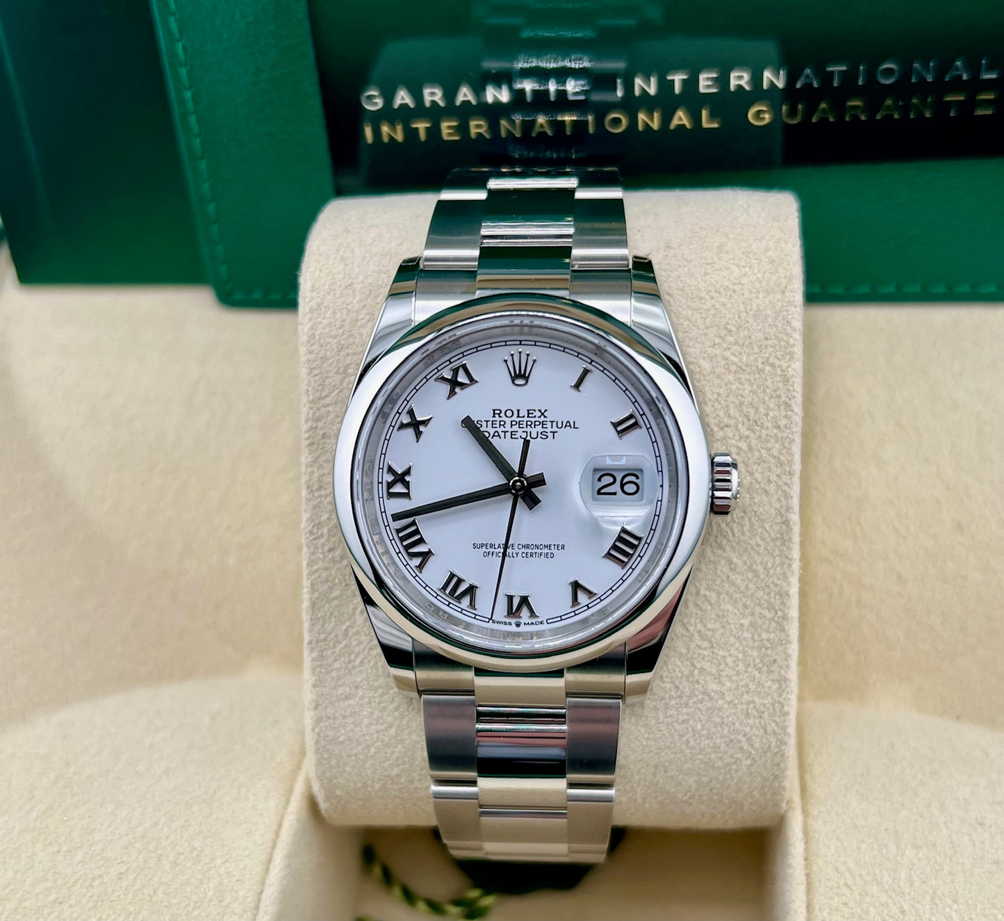 Rolex Datejust 36mm 126200 White Dial Roman Index 2021 Like New