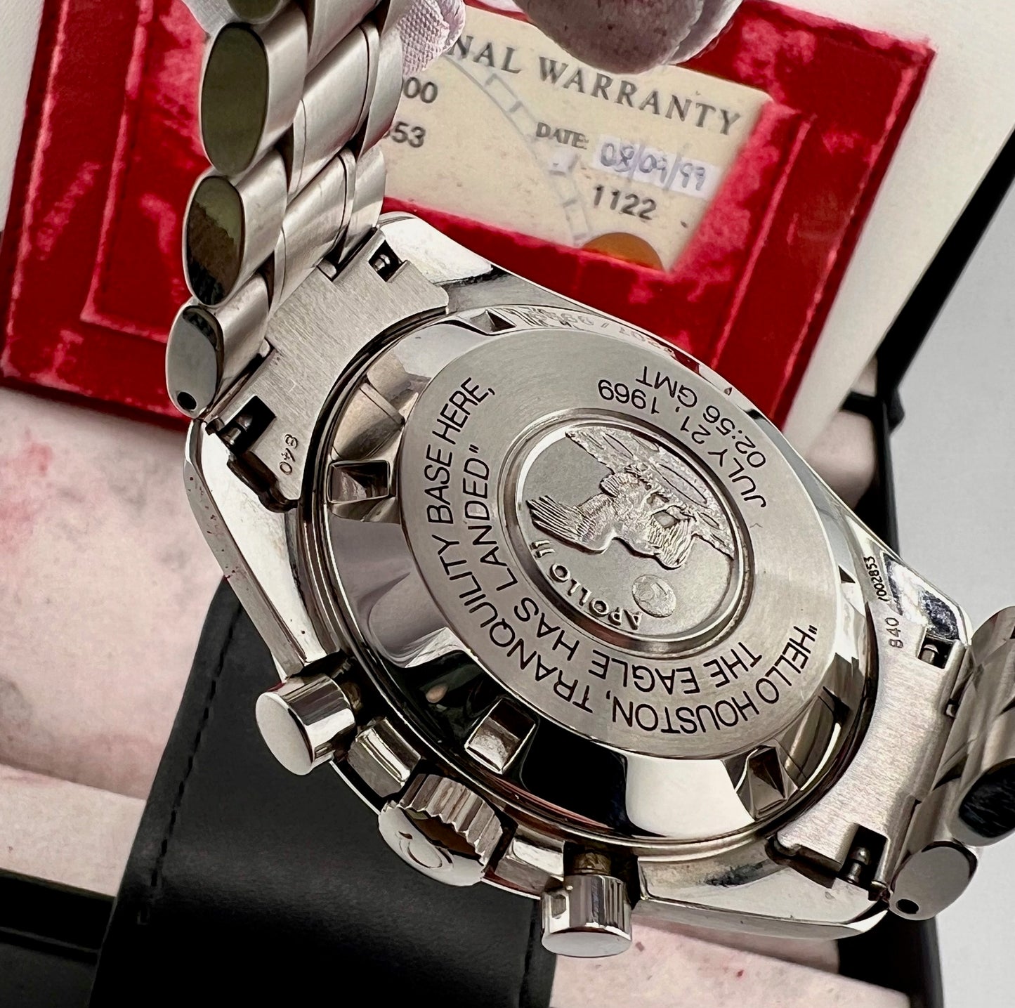 Omega Speedmaster Moonwatch Apollo 11 “Hello Houston” 35605000 Full Set 1999