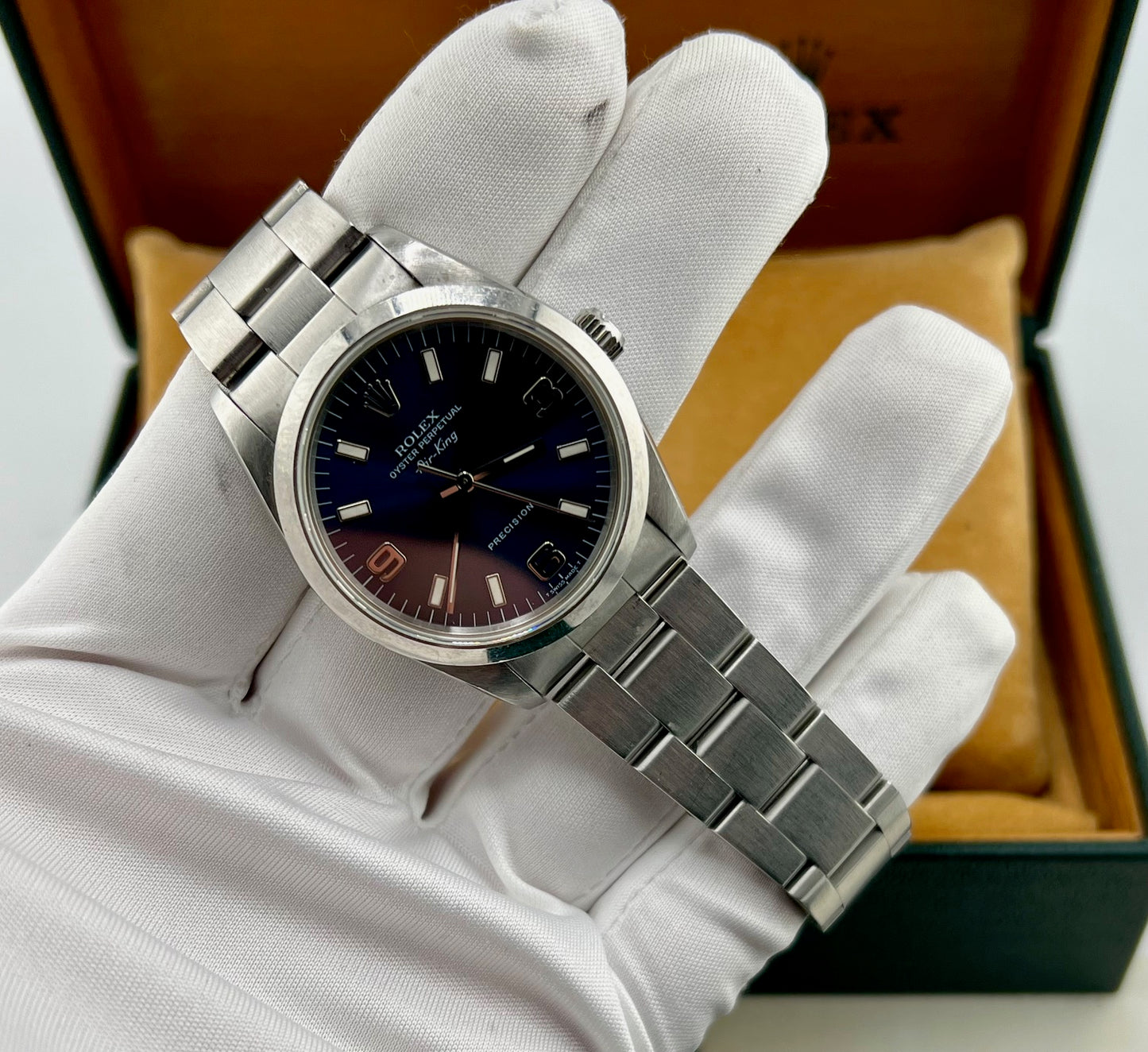 Rolex Air-King 34mm 14000 Blue Dial full set 1997