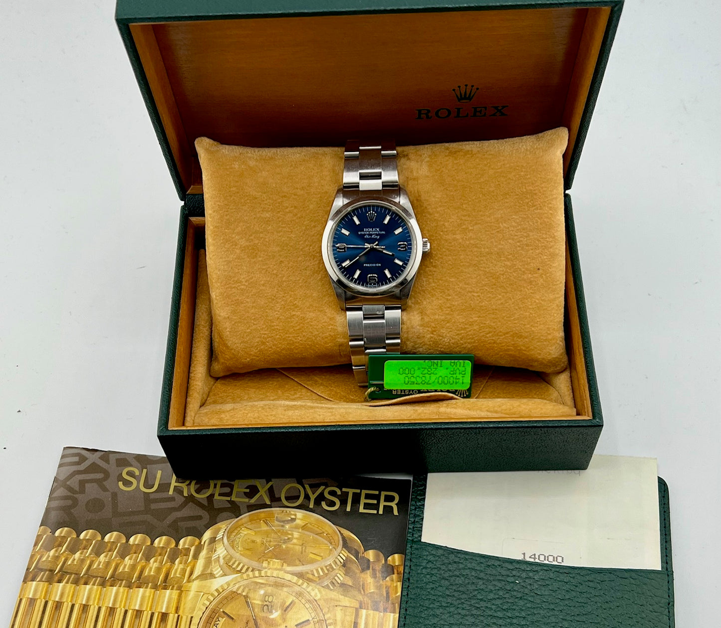 Rolex Air-King 34mm 14000 Blue Dial full set 1997
